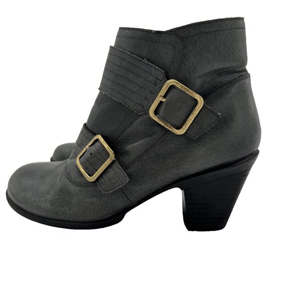 MIZ MOOZ Size 8 Gray Women Evan Leather Zippered Ankle Boots Booties - Picture 3 of 15